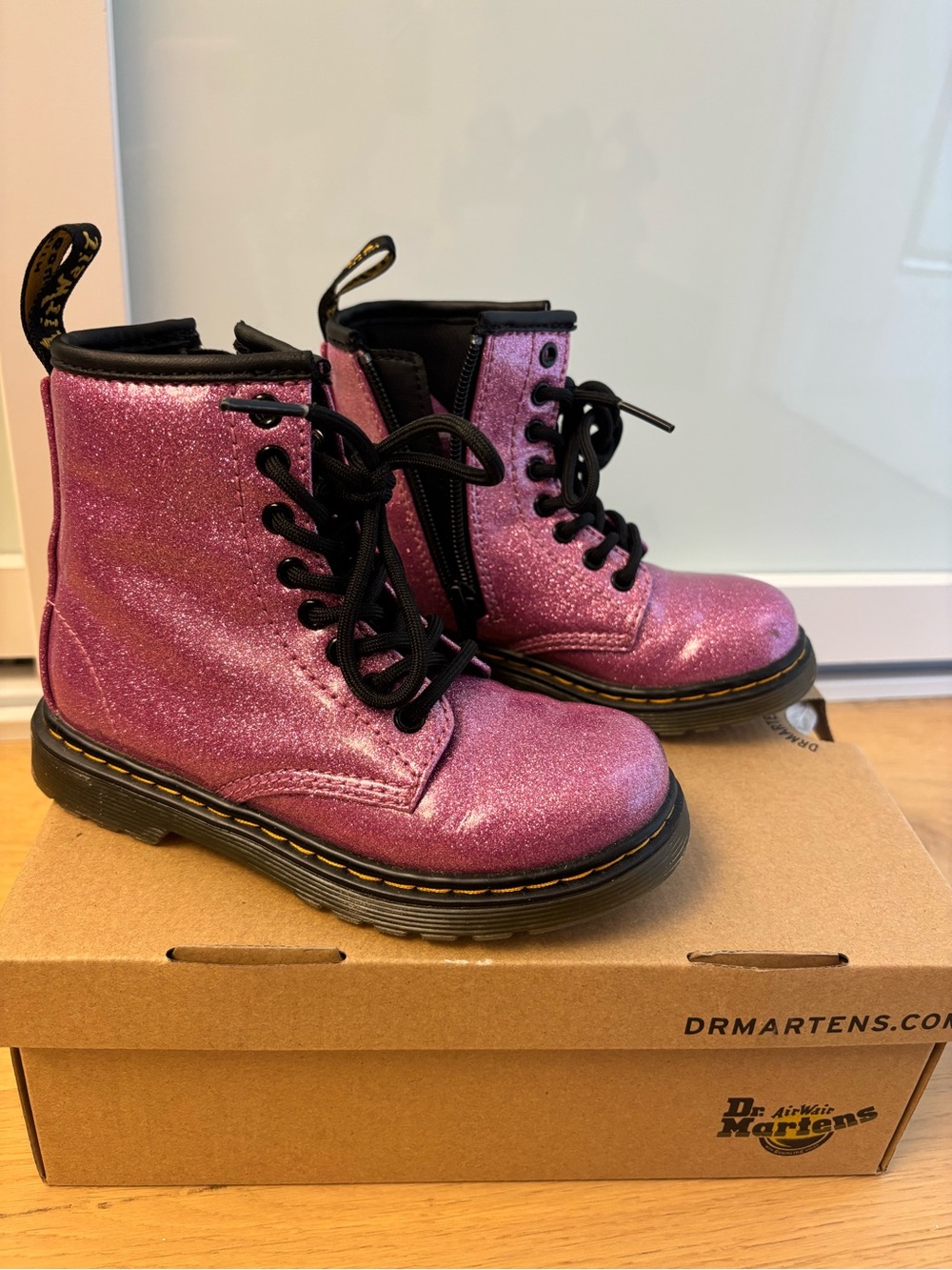 Dr. Martens 1460 Pink Glitter Lace-Up Boots